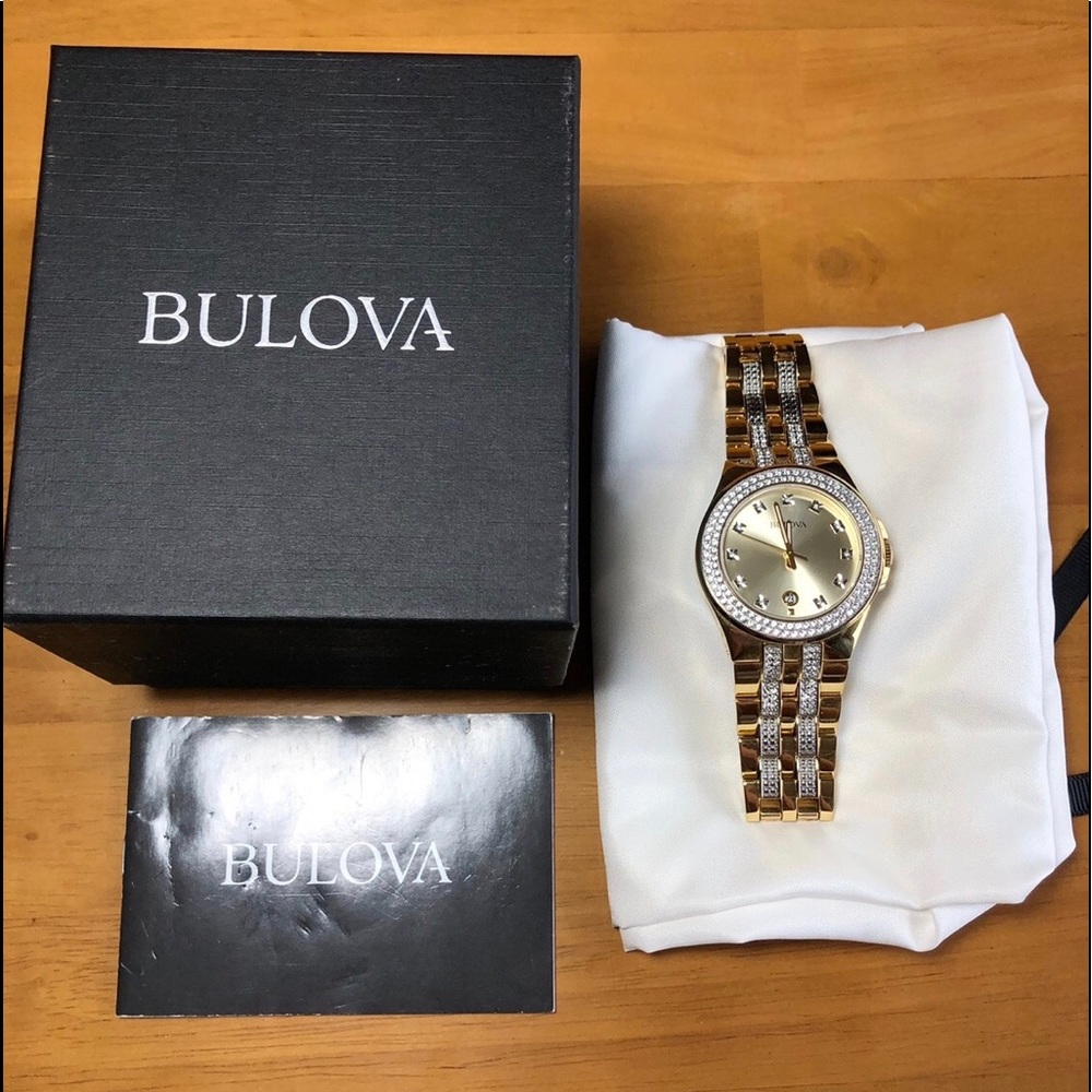 Mens Iced Out Gold 42mm Watch 98B174